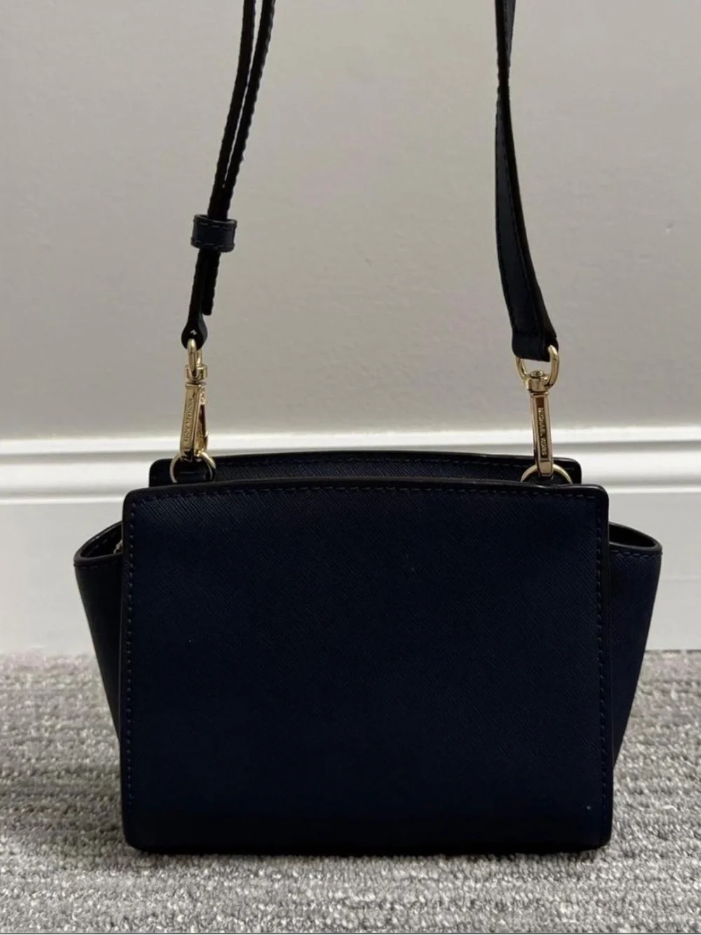 Michael Kors Navy Selma Leather Crossbody